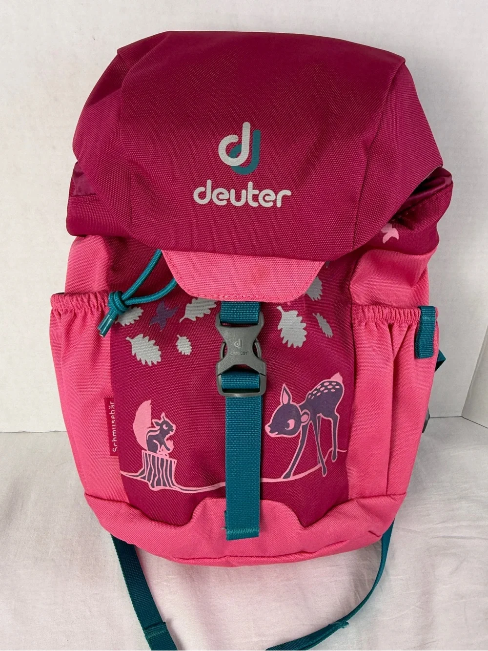EUC Deuter 5L Girls Kids Pink BackPack Pico Woodland Design Schmusebar